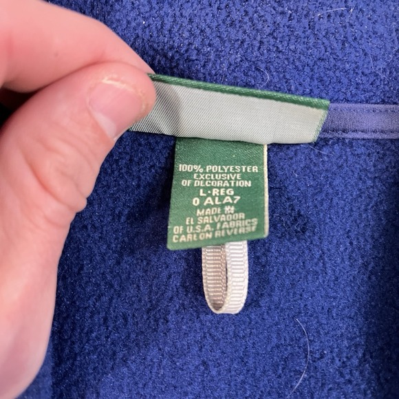LL Bean Fleece Vest L Blue Full Zip Sleeveless‎ Jacket Outdoor Hiking Layering - Picture 3 of 10